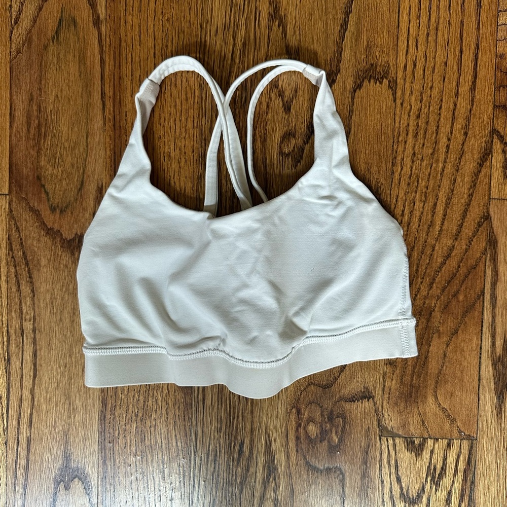 lululemon athletica White Double-Strap Light Support Sports Bra